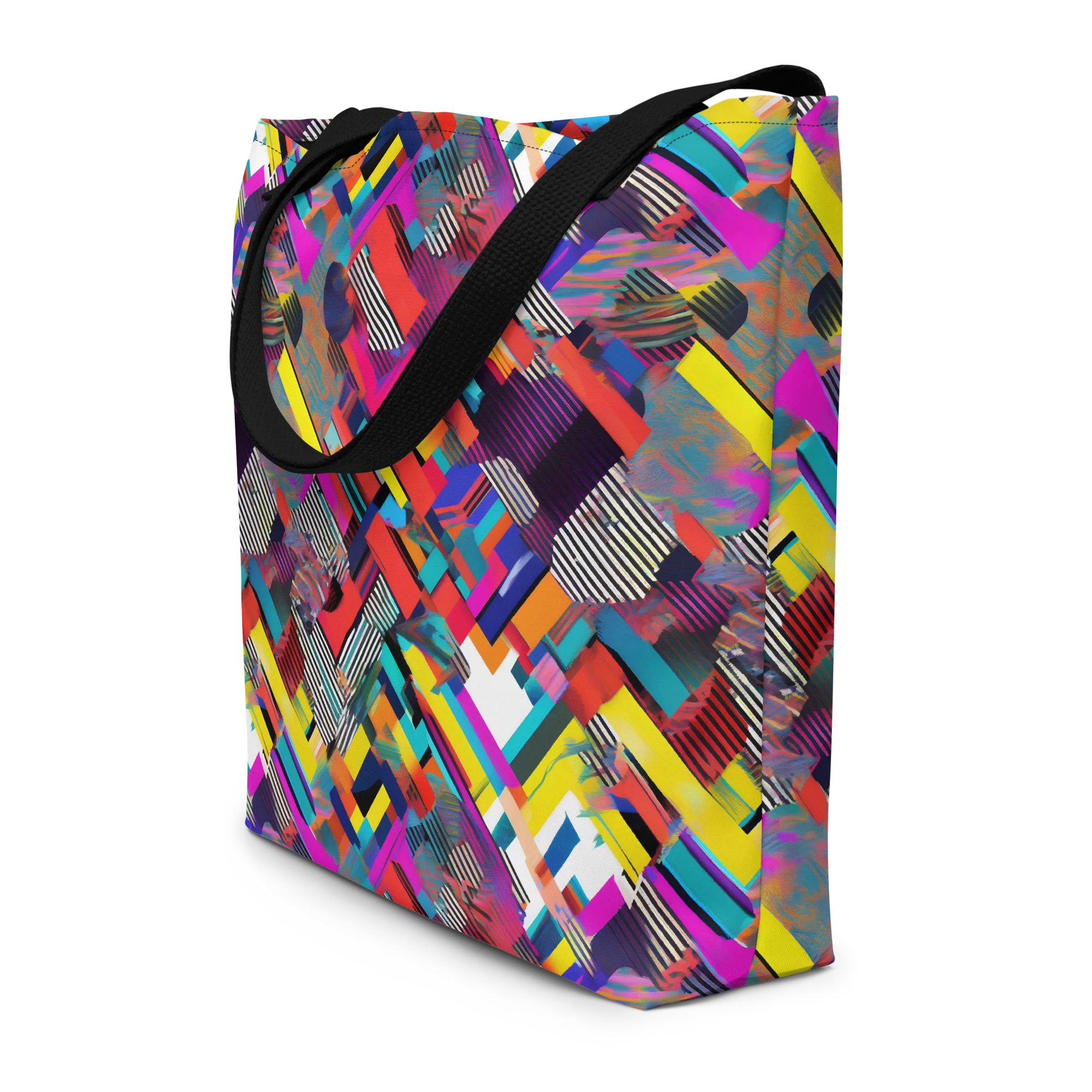 Chromatic Collision on Large Tote Bag W/ Pocket — Print file