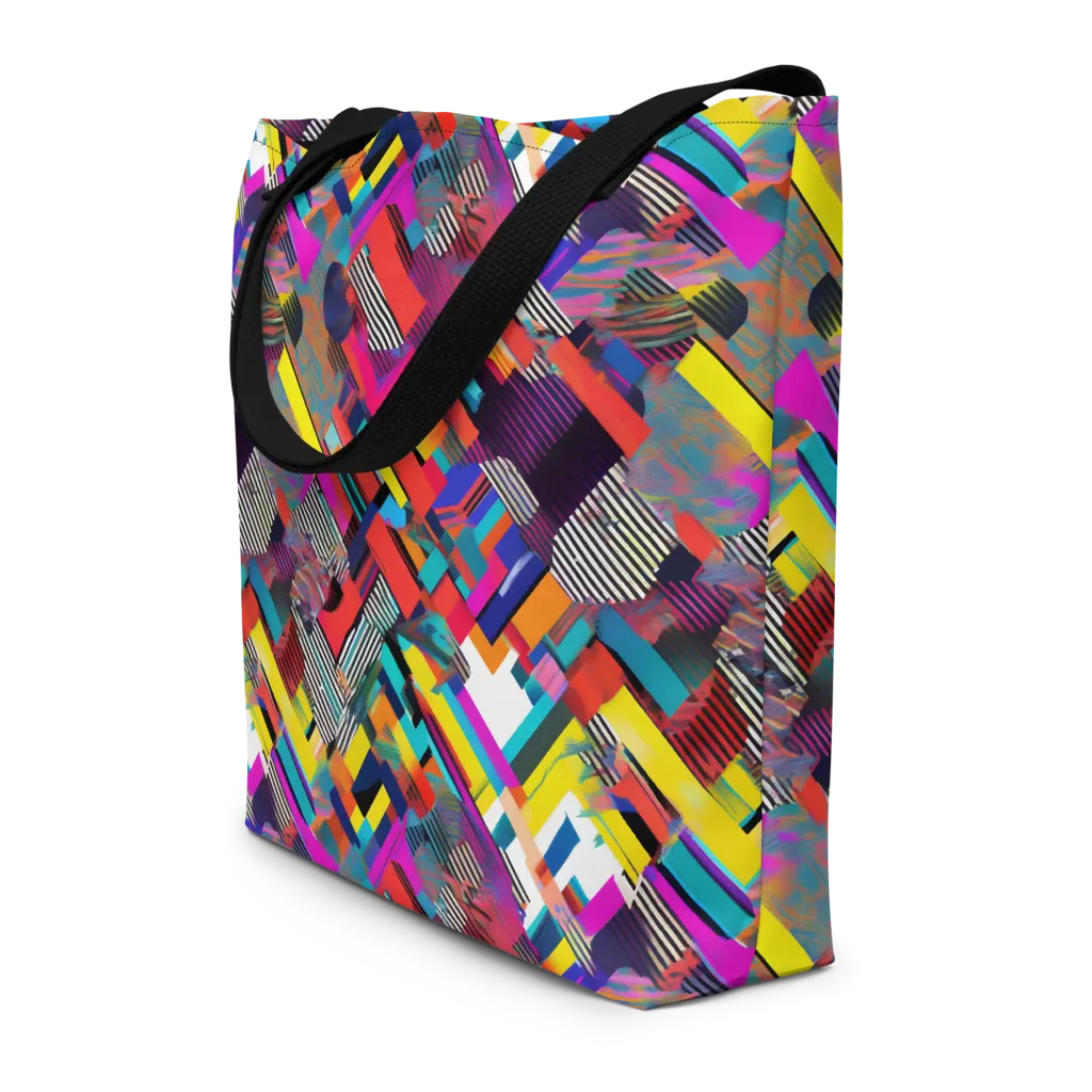 Chromatic Collision on Large Tote Bag W/ Pocket — Print file