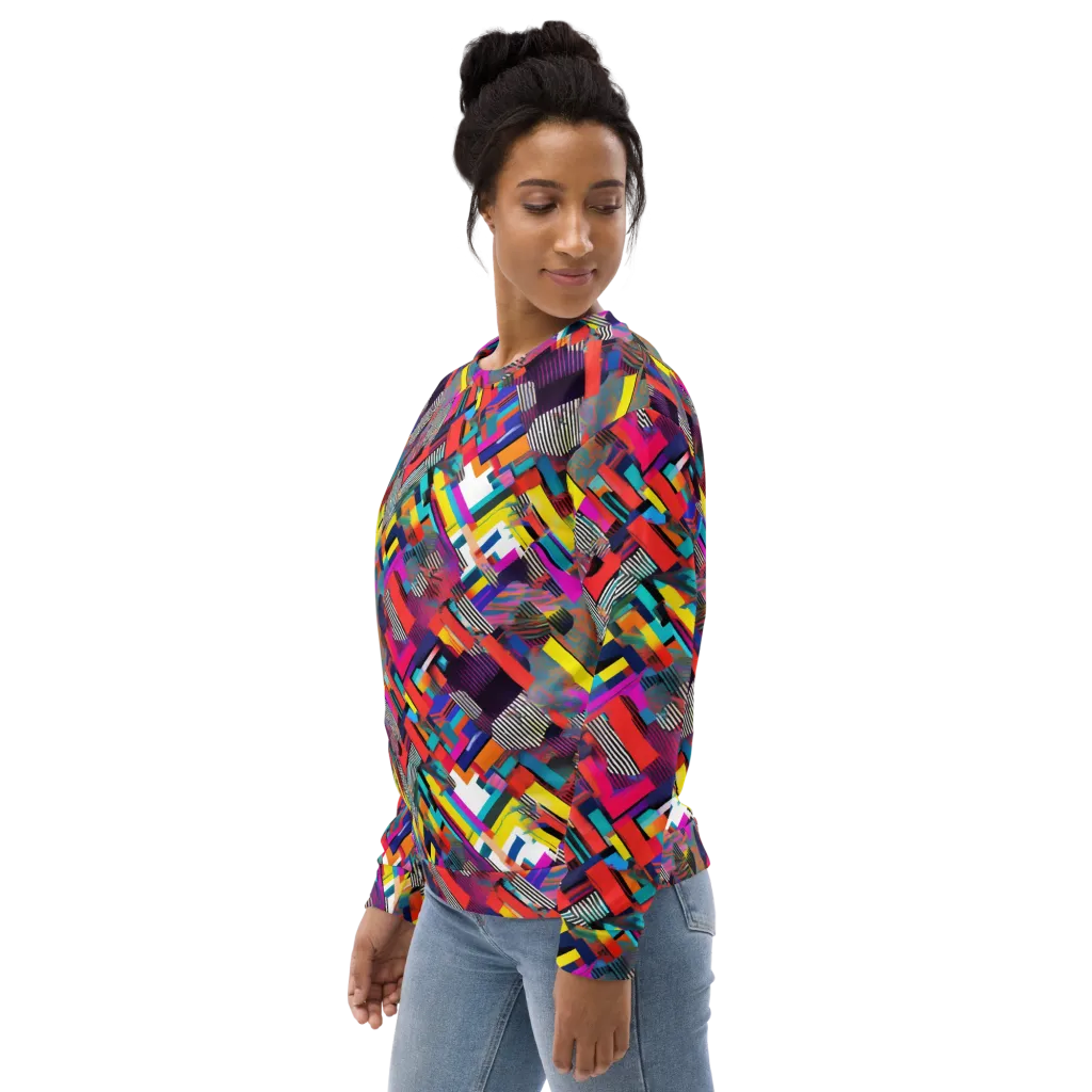 Chromatic Collision on Sweatshirt — Left sleeve