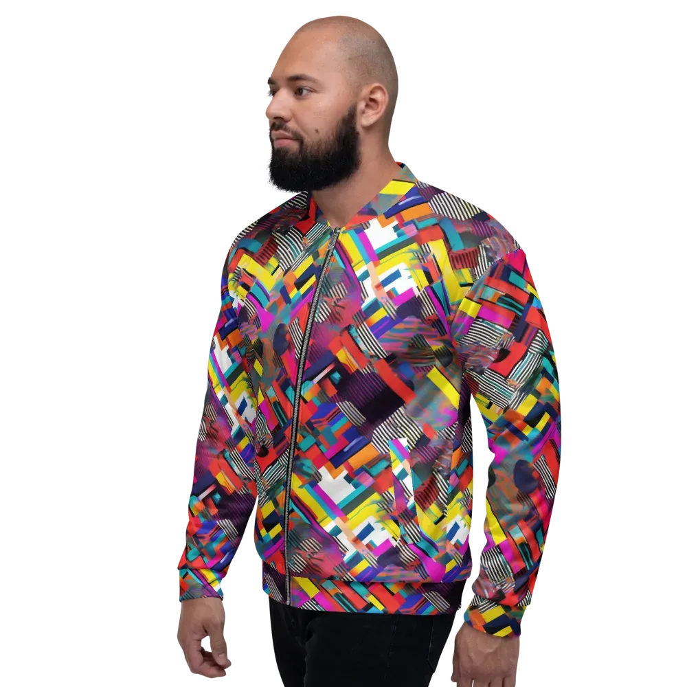 Chromatic Collision on Bomber Jacket — Left
