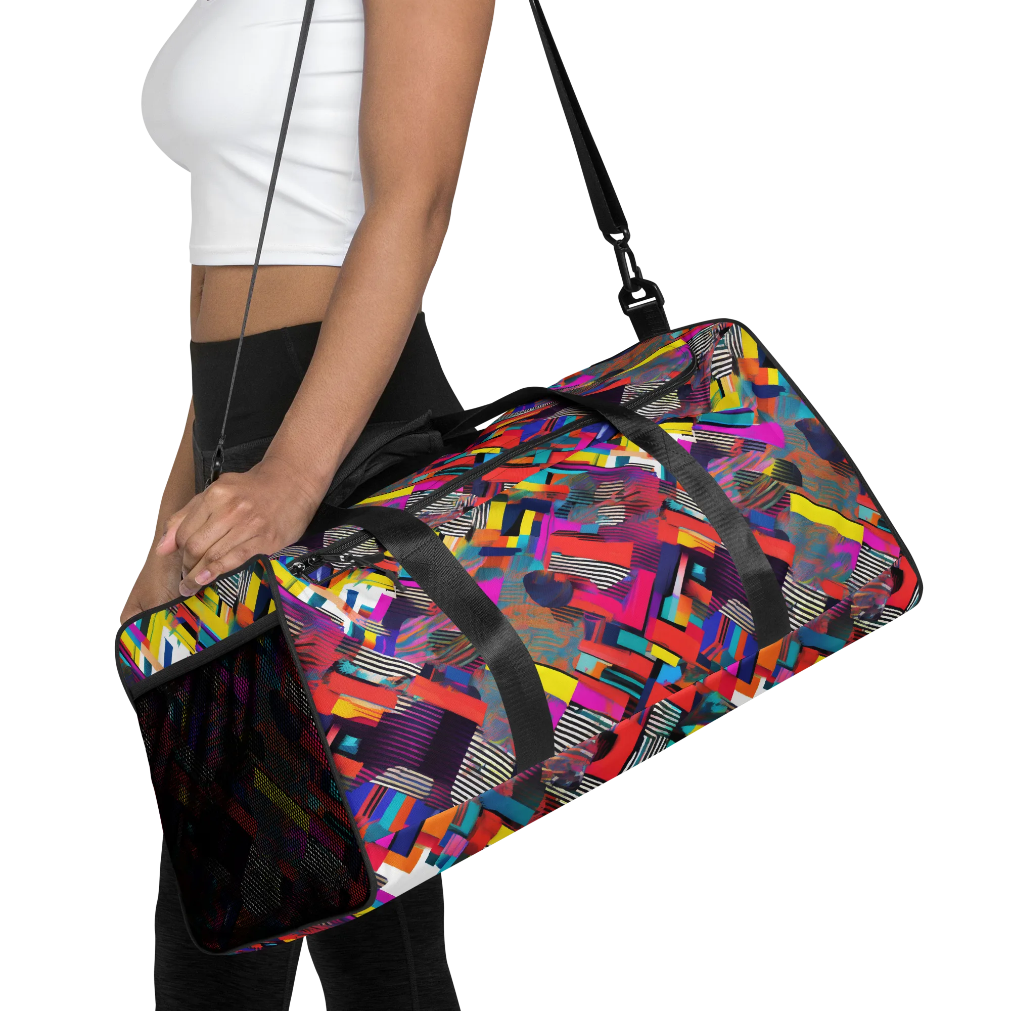 Chromatic Collision on Duffle Bag — Front
