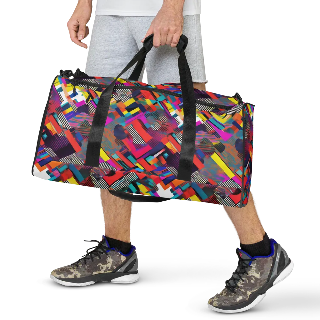 Chromatic Collision on Duffle Bag — Front print