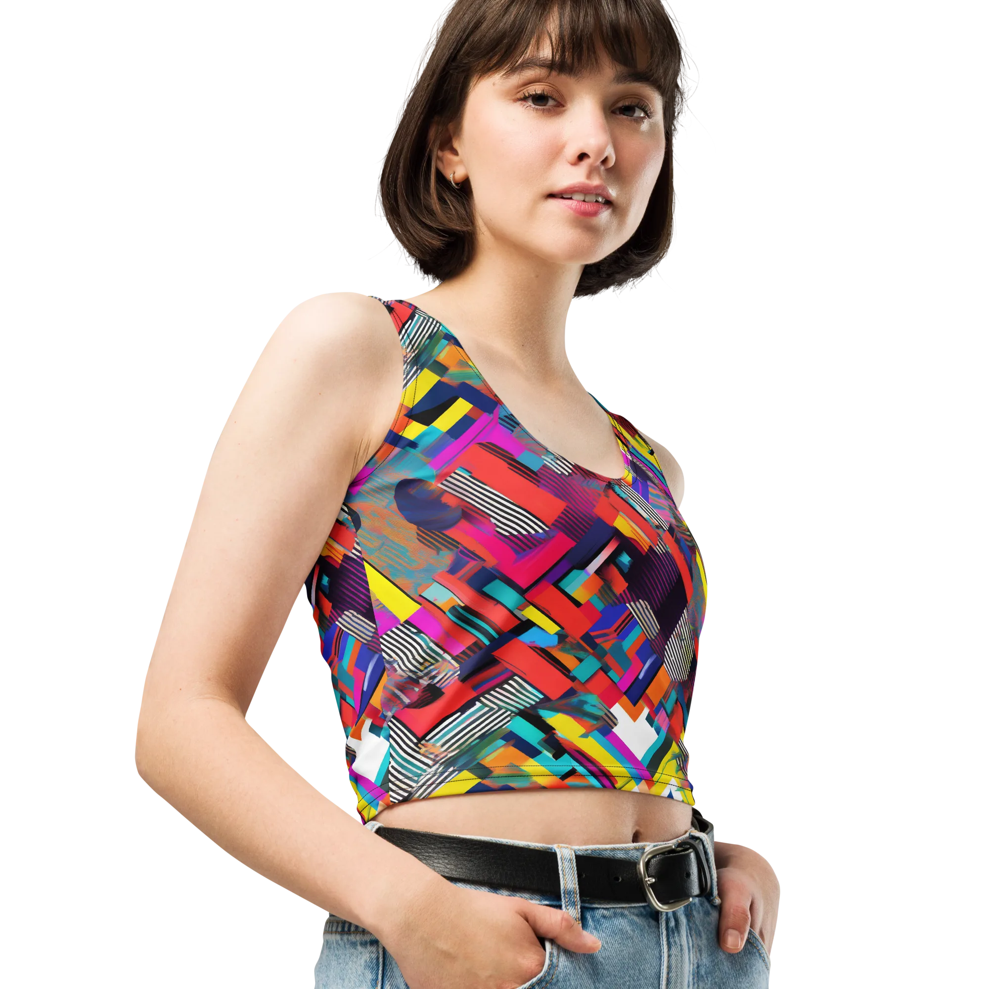 Chromatic Collision on Crop Top — Print file