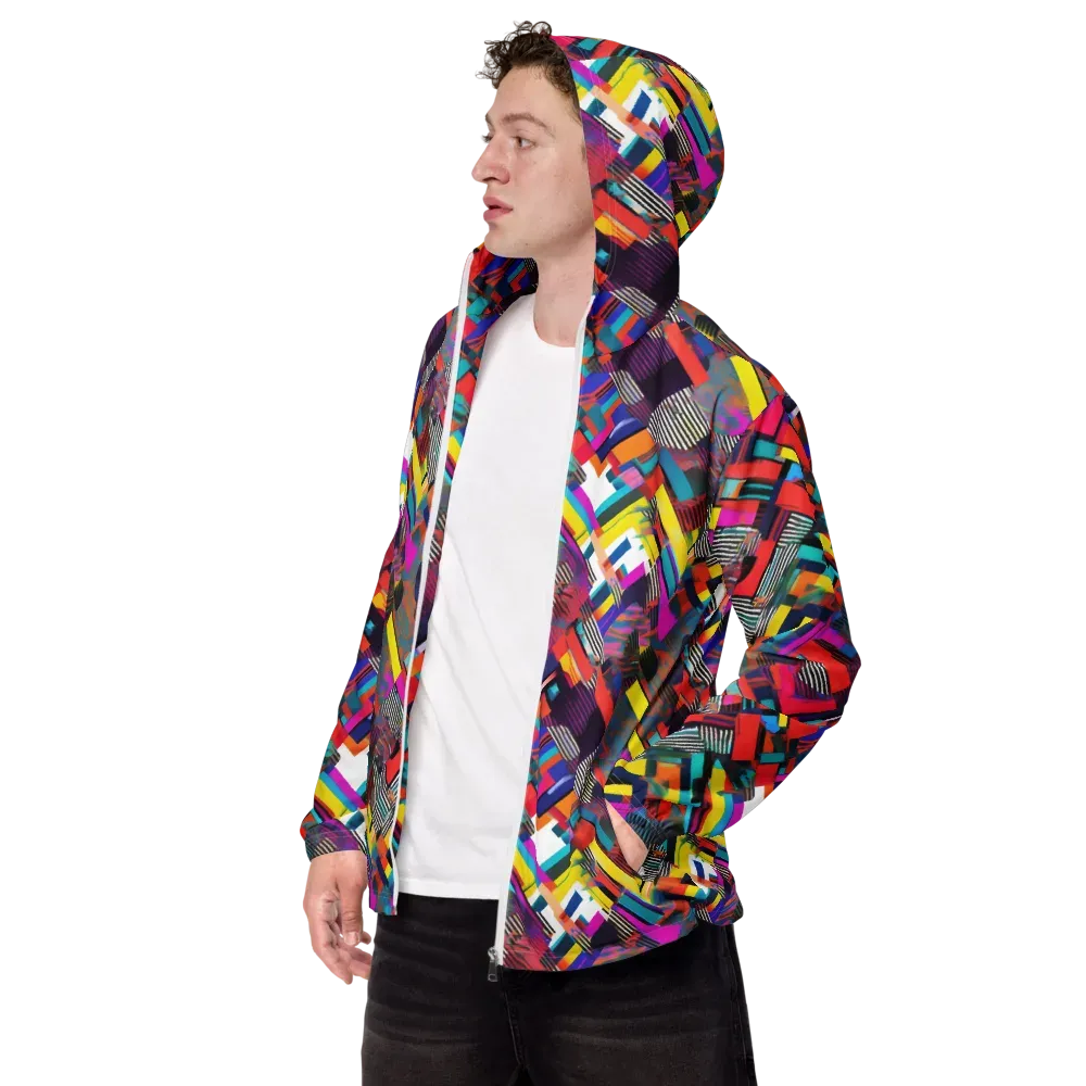 Chromatic Collision on Men's Windbreaker — Left Front