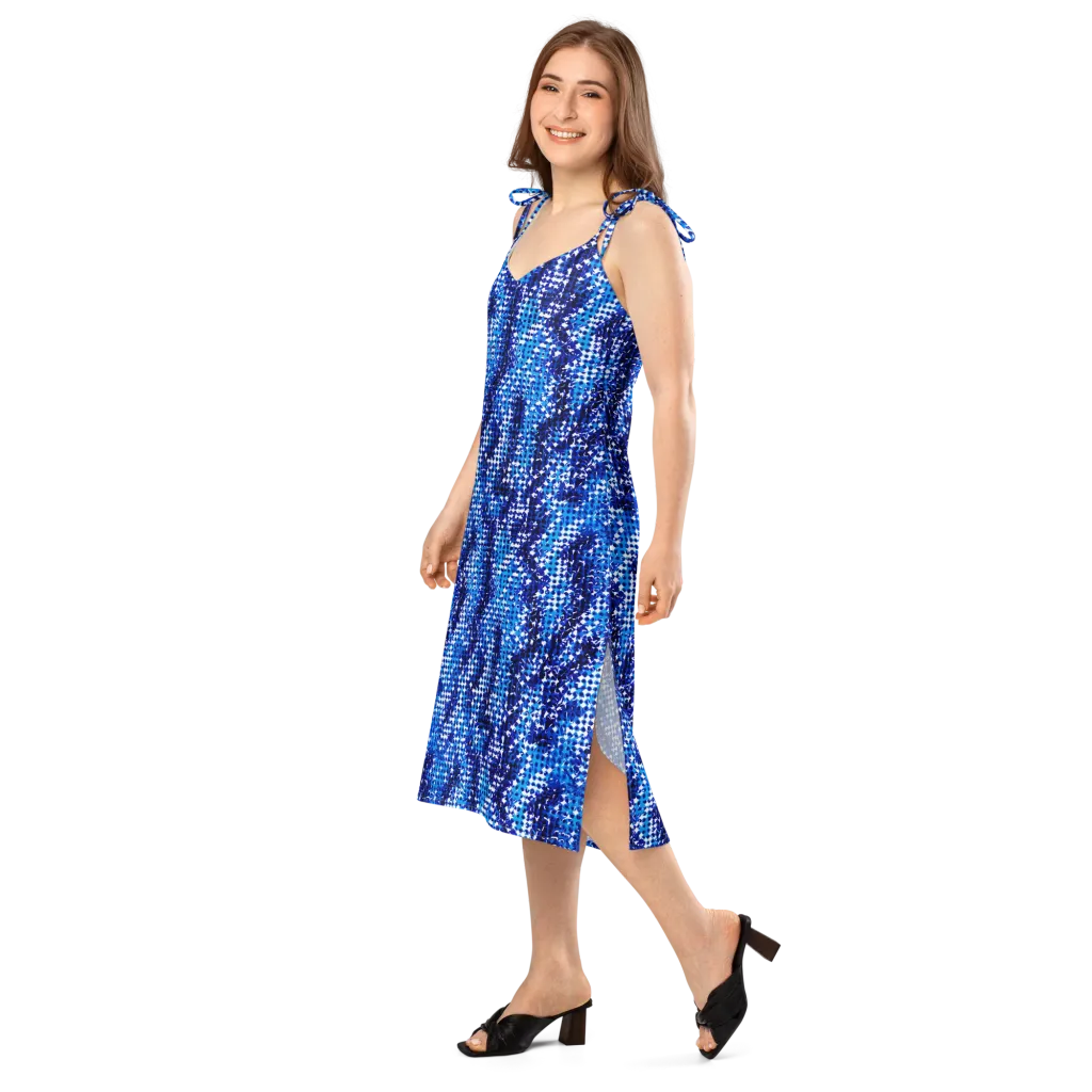 Azure Static on Slip Dress — Left Front