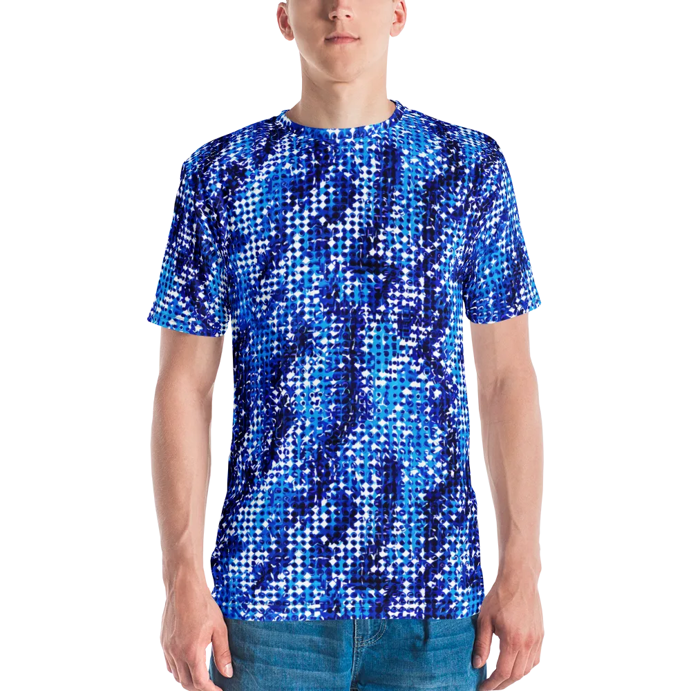 Azure Static on Men's Crew Neck T-Shirt — Front