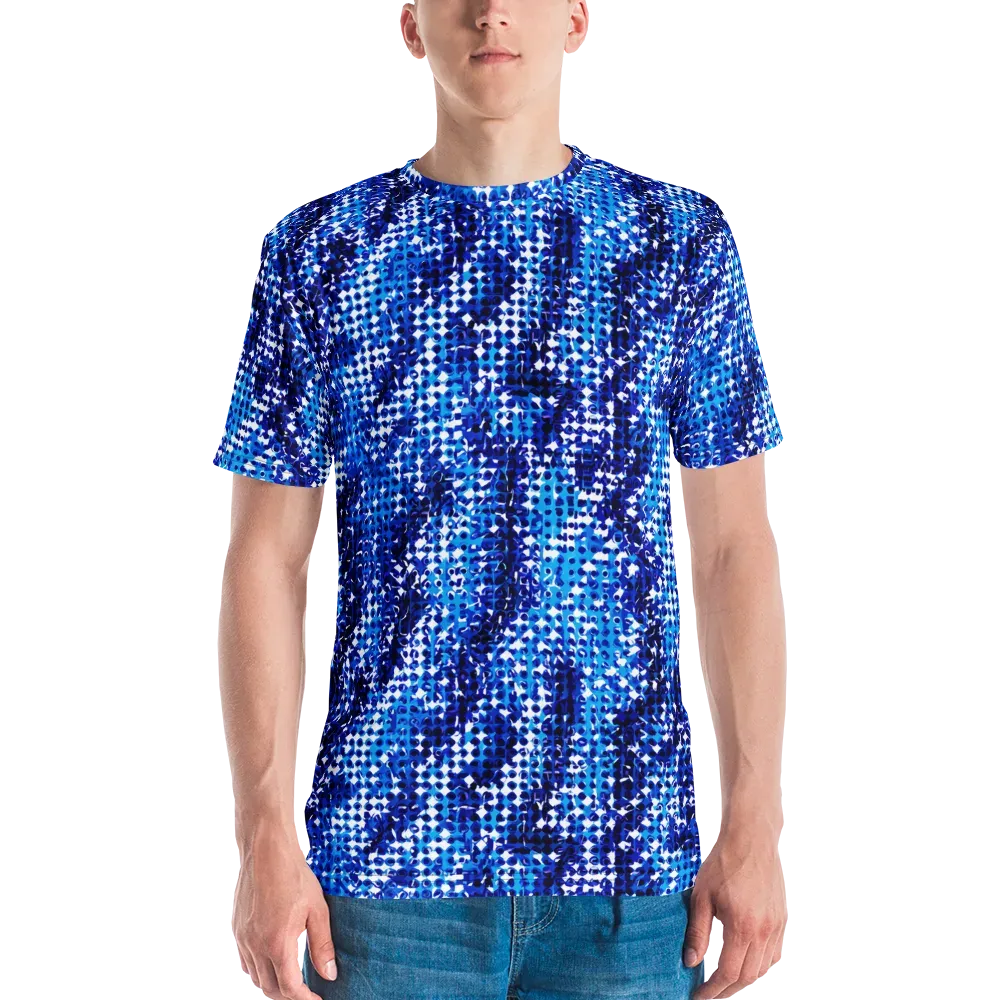 Azure Static on Men's Crew Neck T-Shirt — Front