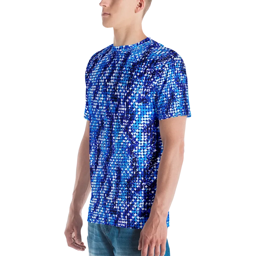 Azure Static on Men's Crew Neck T-Shirt — Left