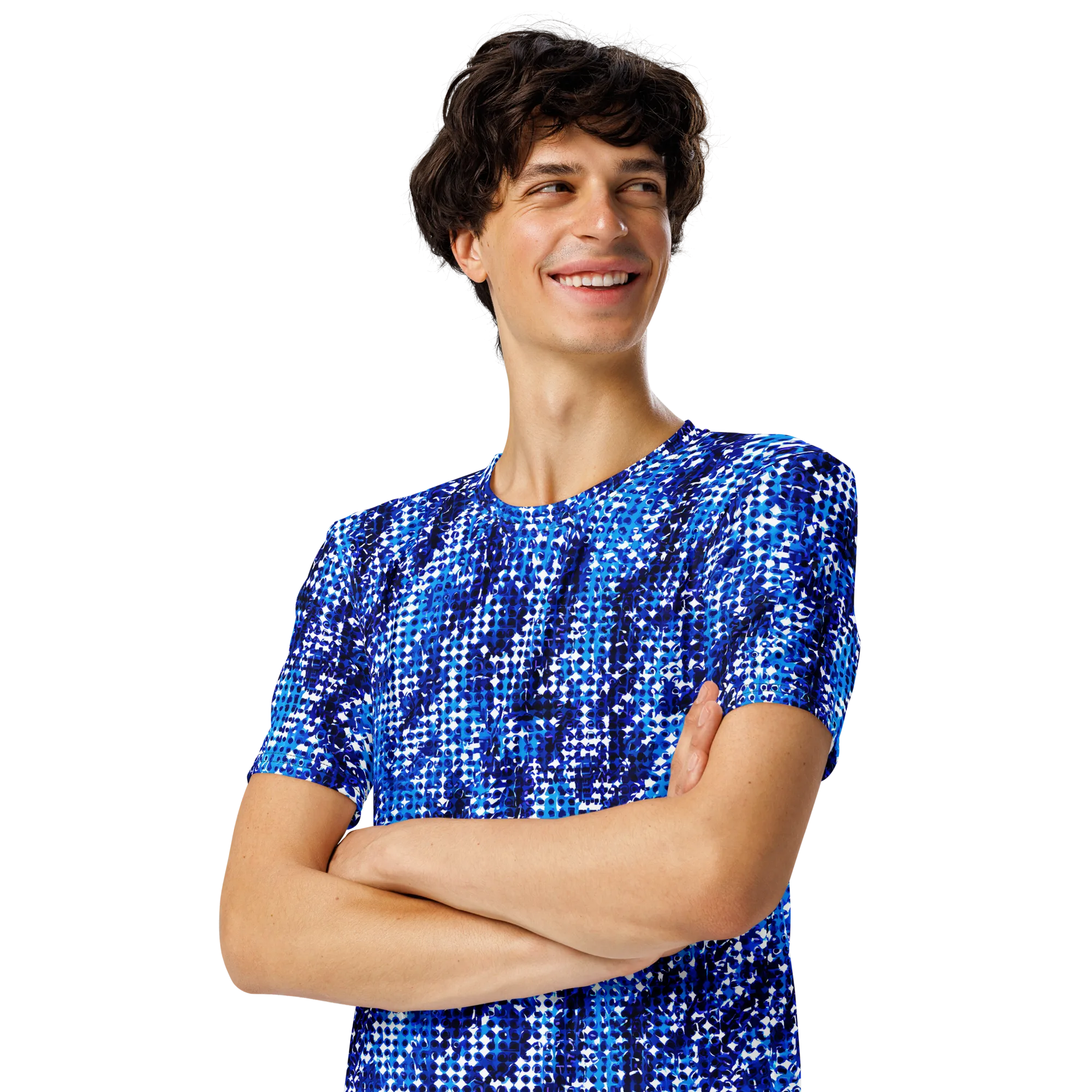 Azure Static on Men's Crew Neck T-Shirt — Front print