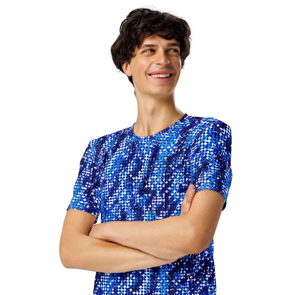 Azure Static on Men's Crew Neck T-Shirt — Front print
