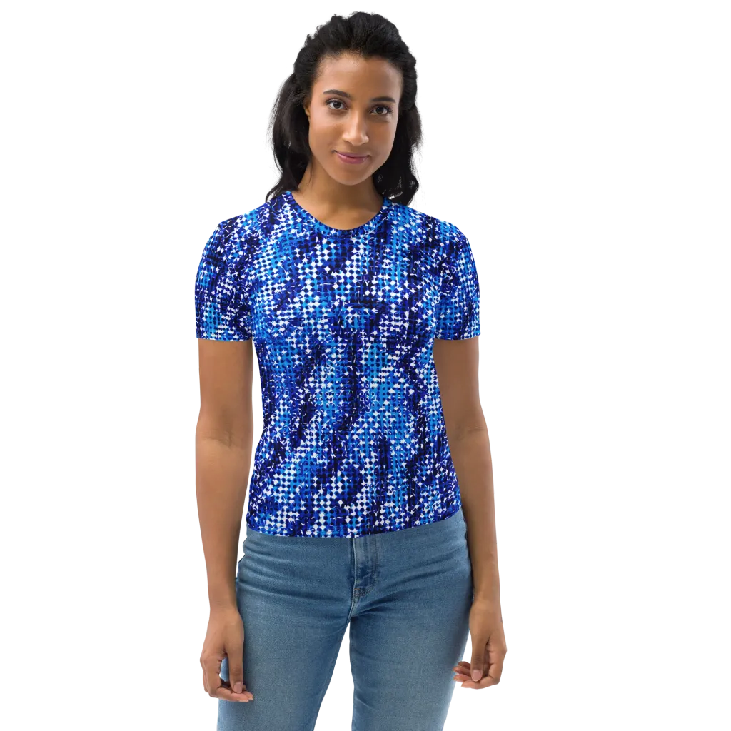 Azure Static on Women's Crew Neck T-Shirt — Print file