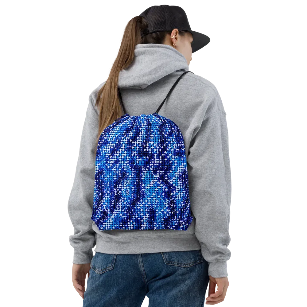 Azure Static on Drawstring Bag — Front