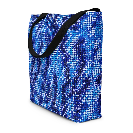 Azure Static on a Large Tote Bag W/ Pocket