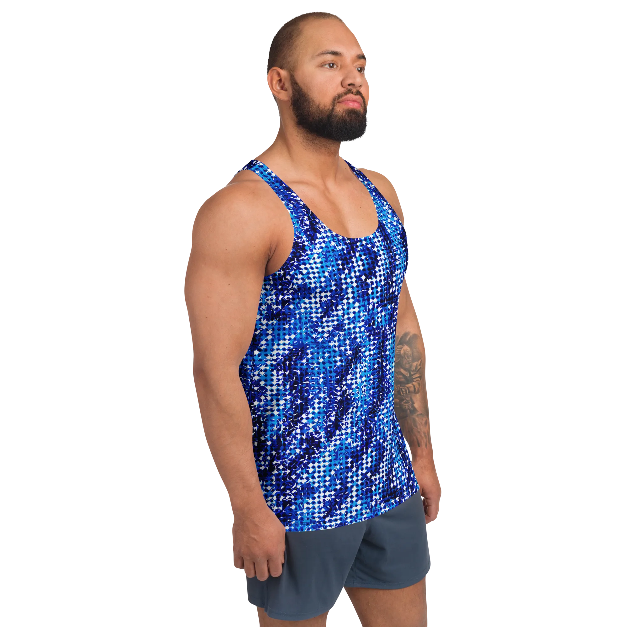 Azure Static on Men's Tank Top — Front print