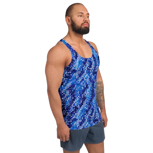 Azure Static on a Men's Tank Top