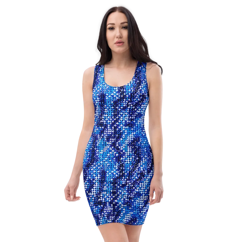Azure Static on Bodycon Dress — Front