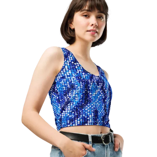 Azure Static on a Crop Top