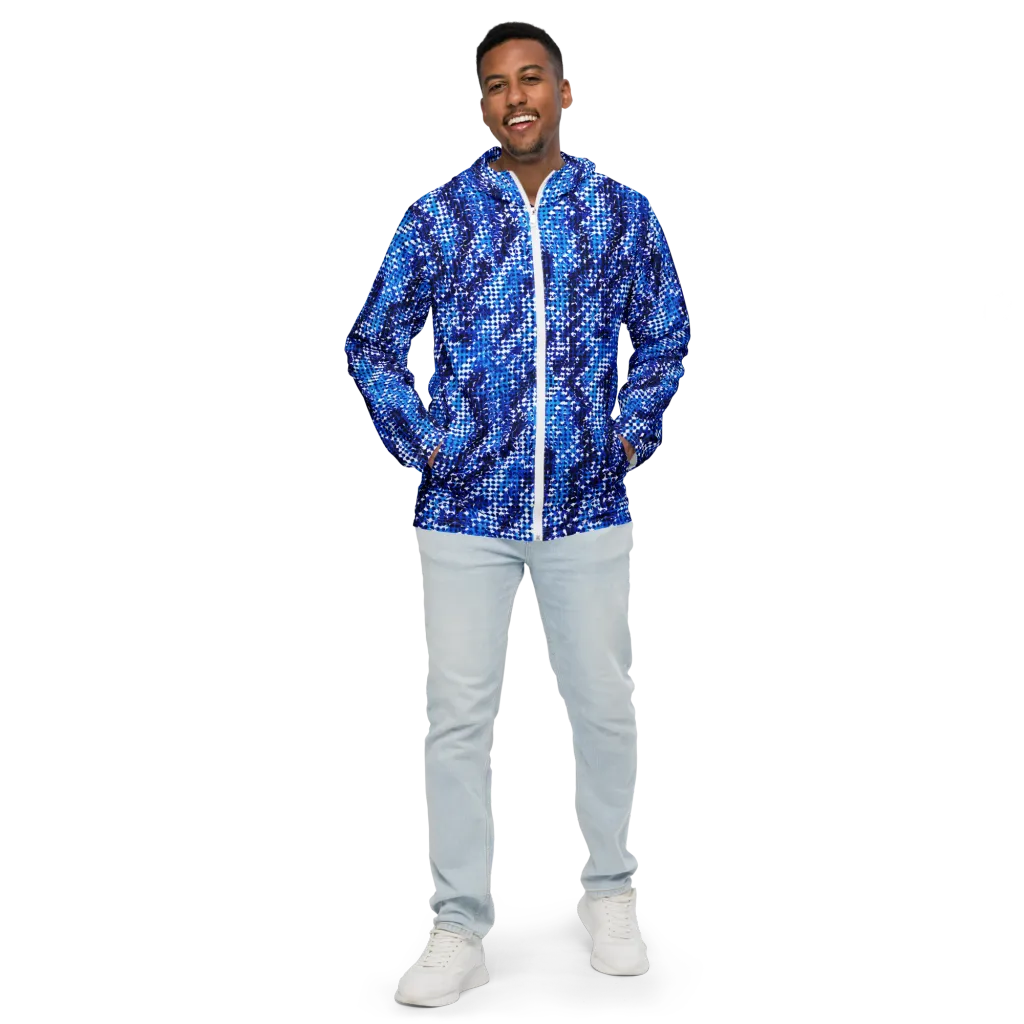 Azure Static on Men's Windbreaker — Front