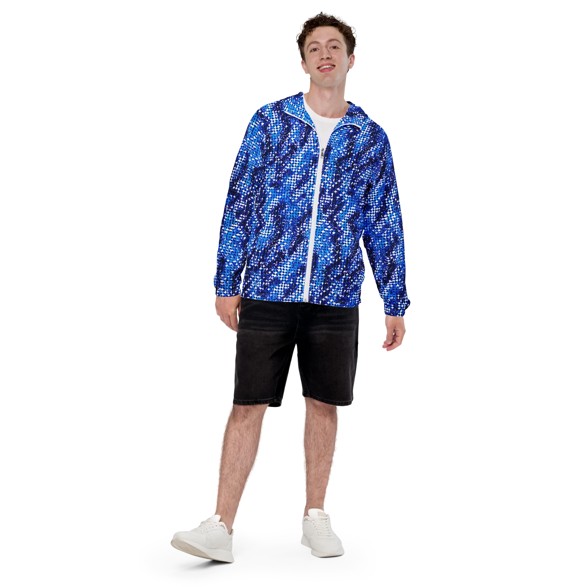 Azure Static on Men's Windbreaker — Front print