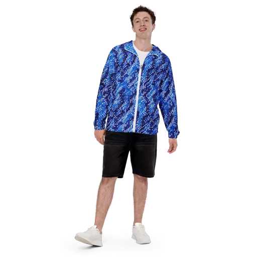 Azure Static on a Men's Windbreaker