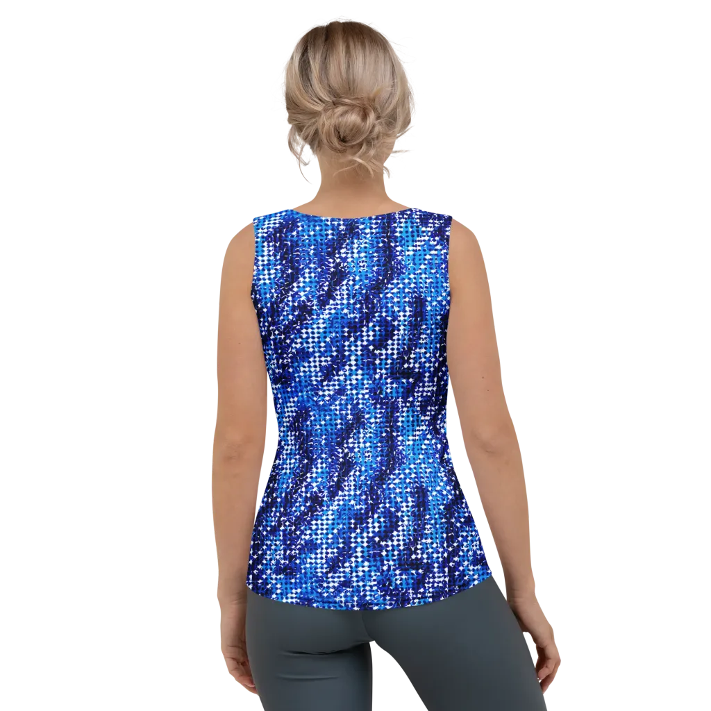Azure Static on Women's Tank Top — Back