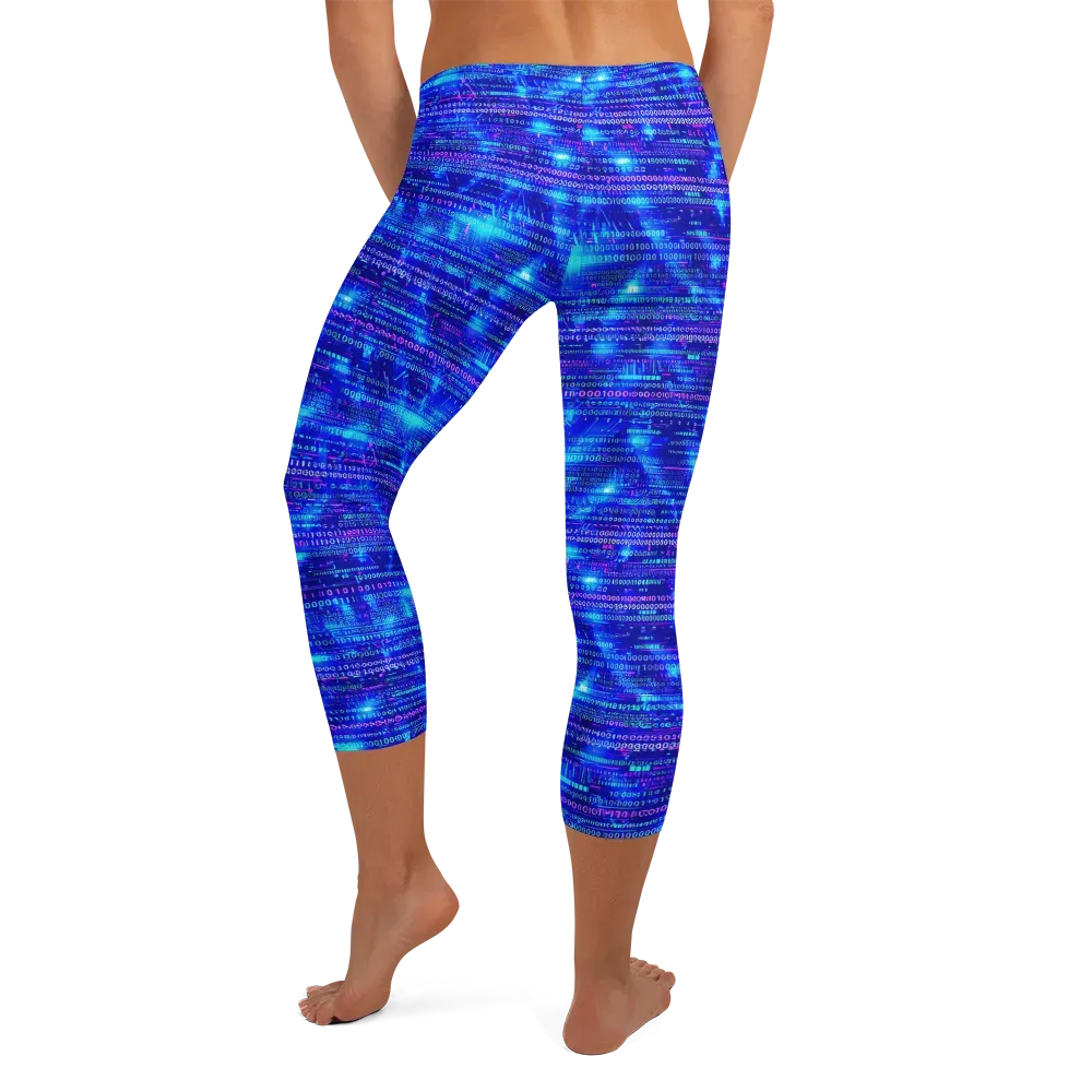 Neon Cipher on Capri Leggings — Back