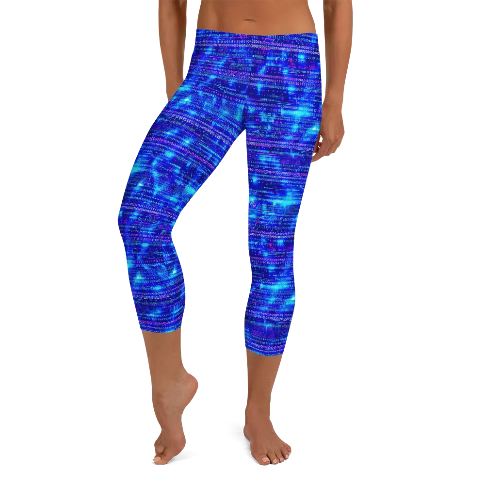 Neon Cipher on Capri Leggings — Front