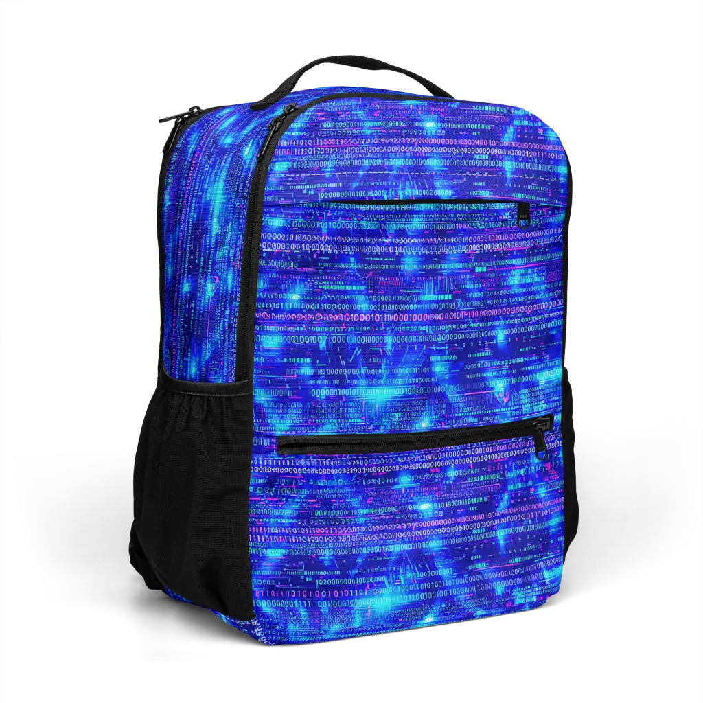 Neon Cipher on Utility Backpack — Top print