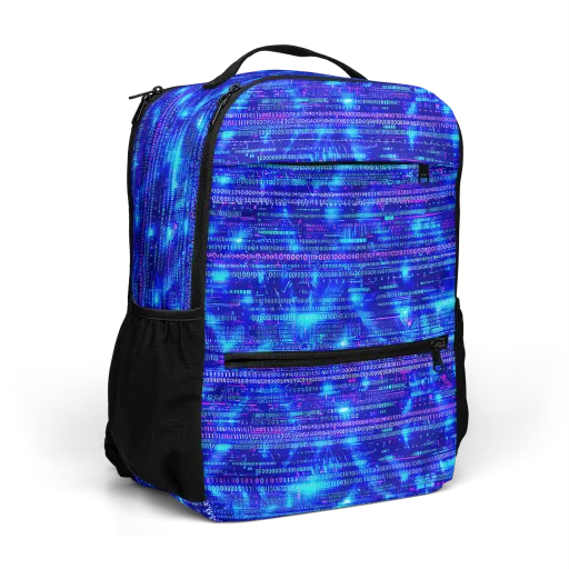 Neon Cipher on a Utility Backpack