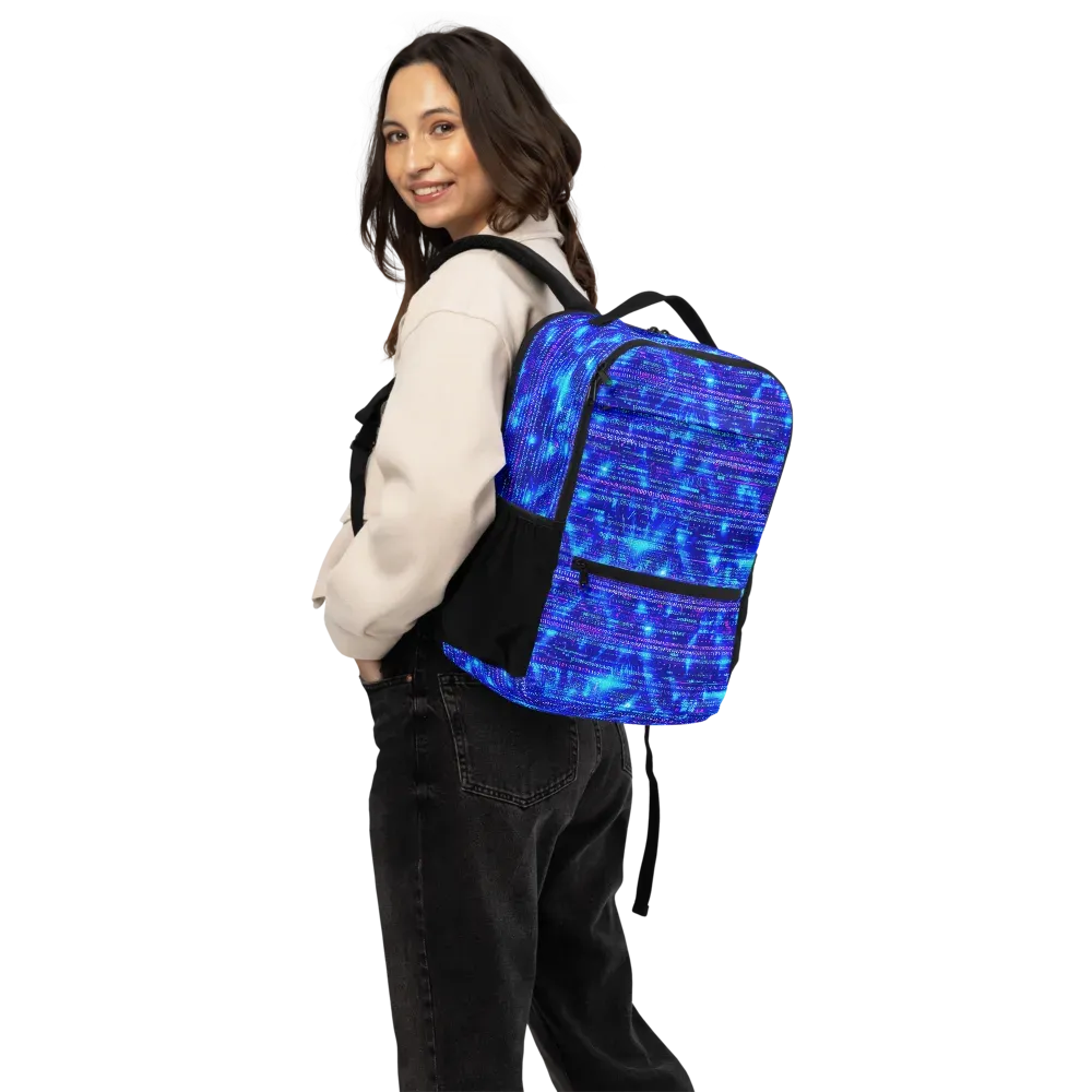 Neon Cipher on Utility Backpack — Bottom print