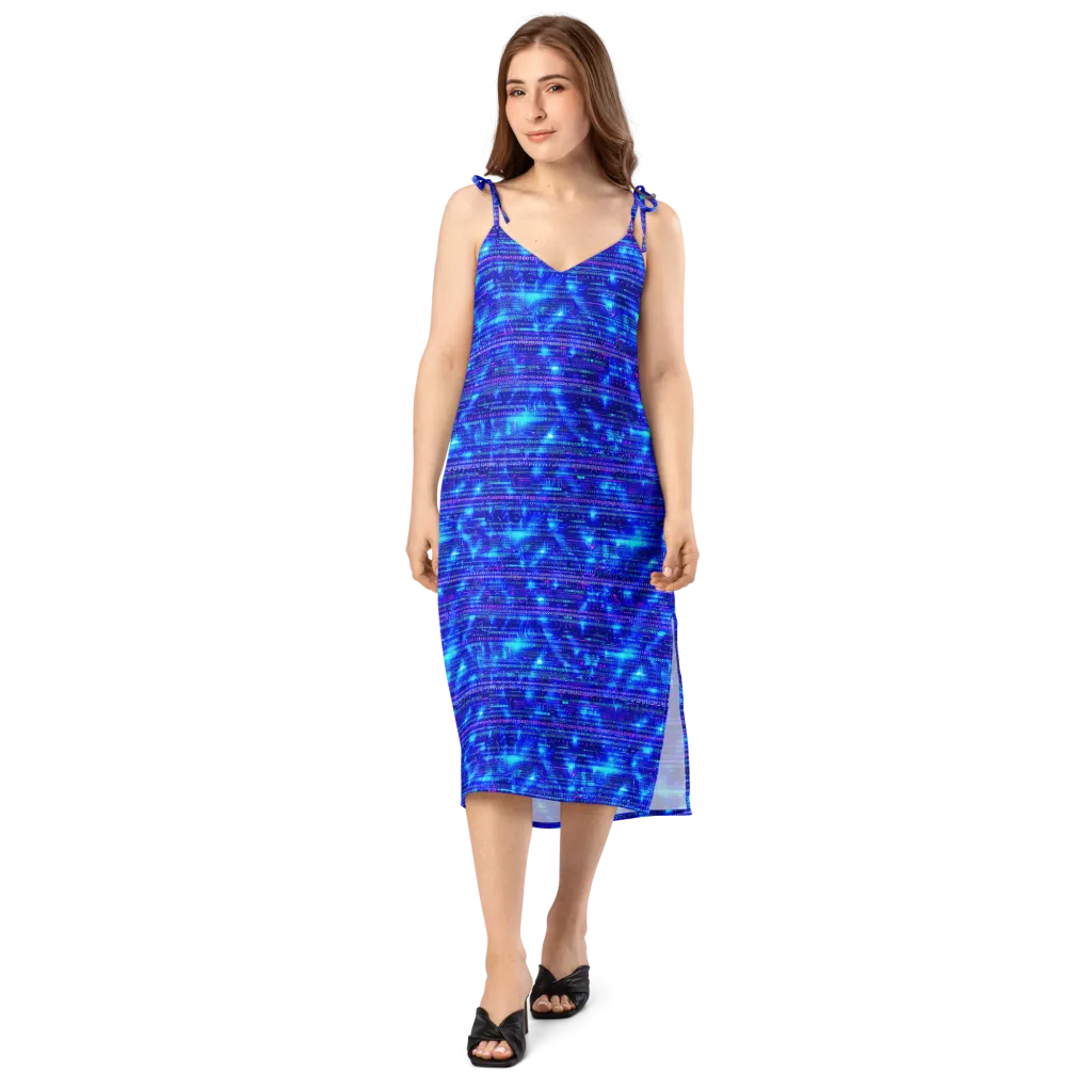 Neon Cipher on Slip Dress — Front