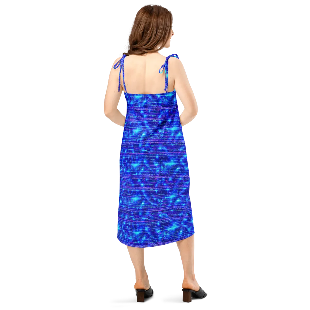 Neon Cipher on Slip Dress — Back