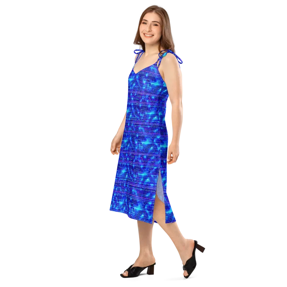 Neon Cipher on Slip Dress — Left Front