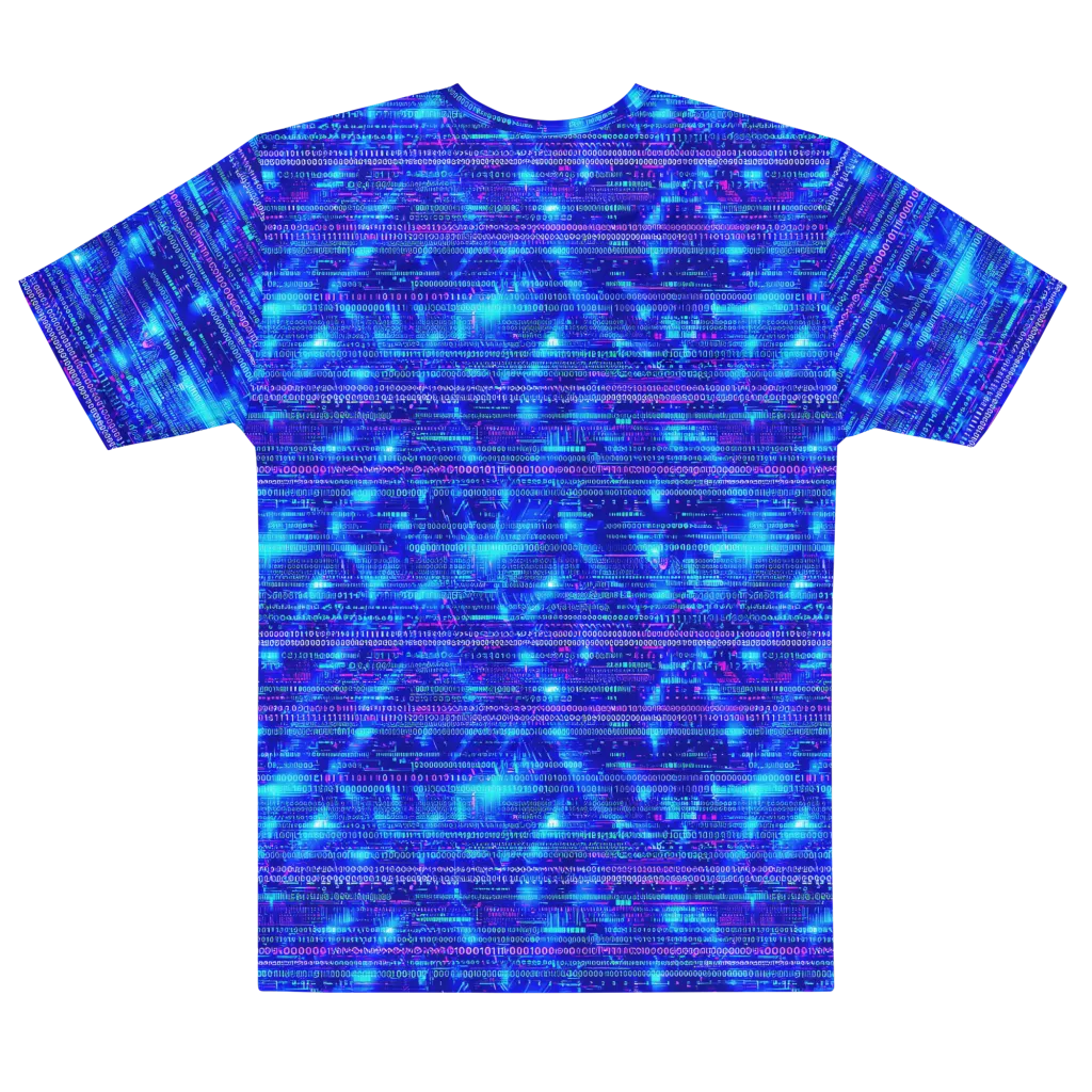 Neon Cipher on Men's Cotton Crew Neck T-Shirt — Front print