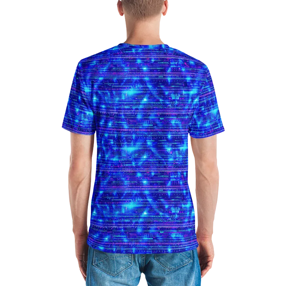 Neon Cipher on Men's Crew Neck T-Shirt — Back