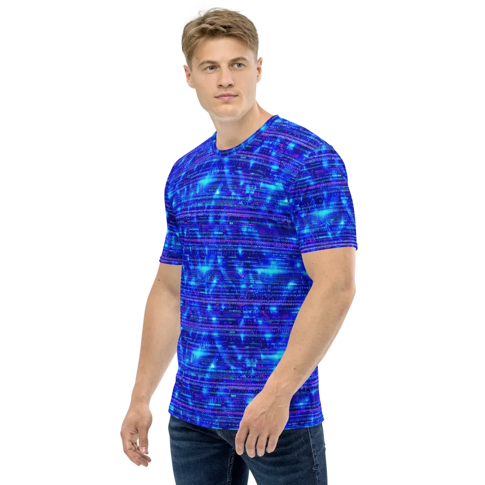 Neon Cipher on Men's Crew Neck T-Shirt — Back print