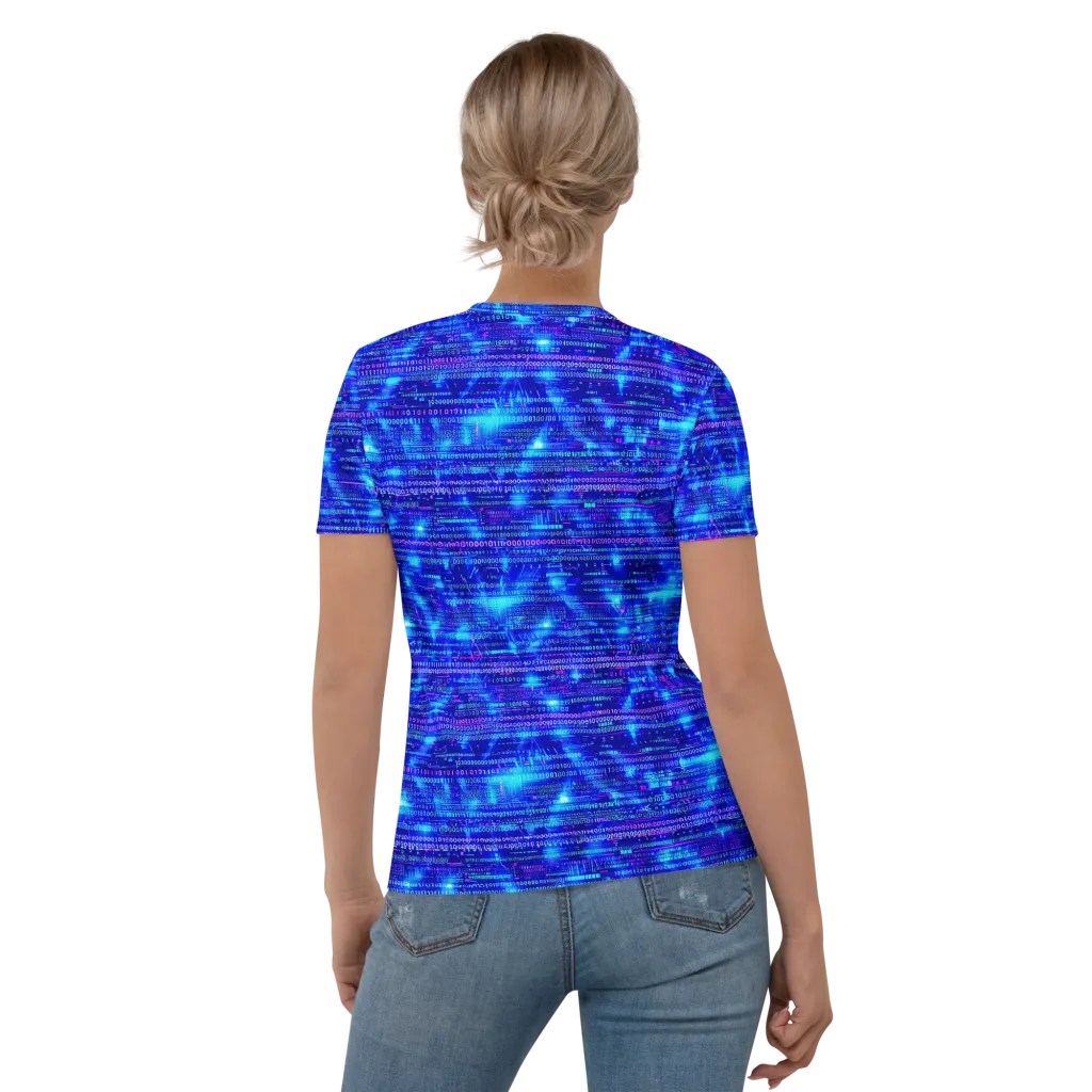 Neon Cipher on Women's Crew Neck T-Shirt — Back