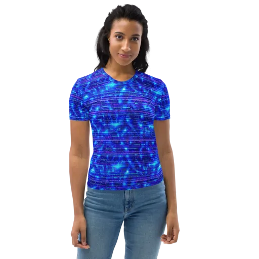 Neon Cipher on a Women's Crew Neck T-Shirt