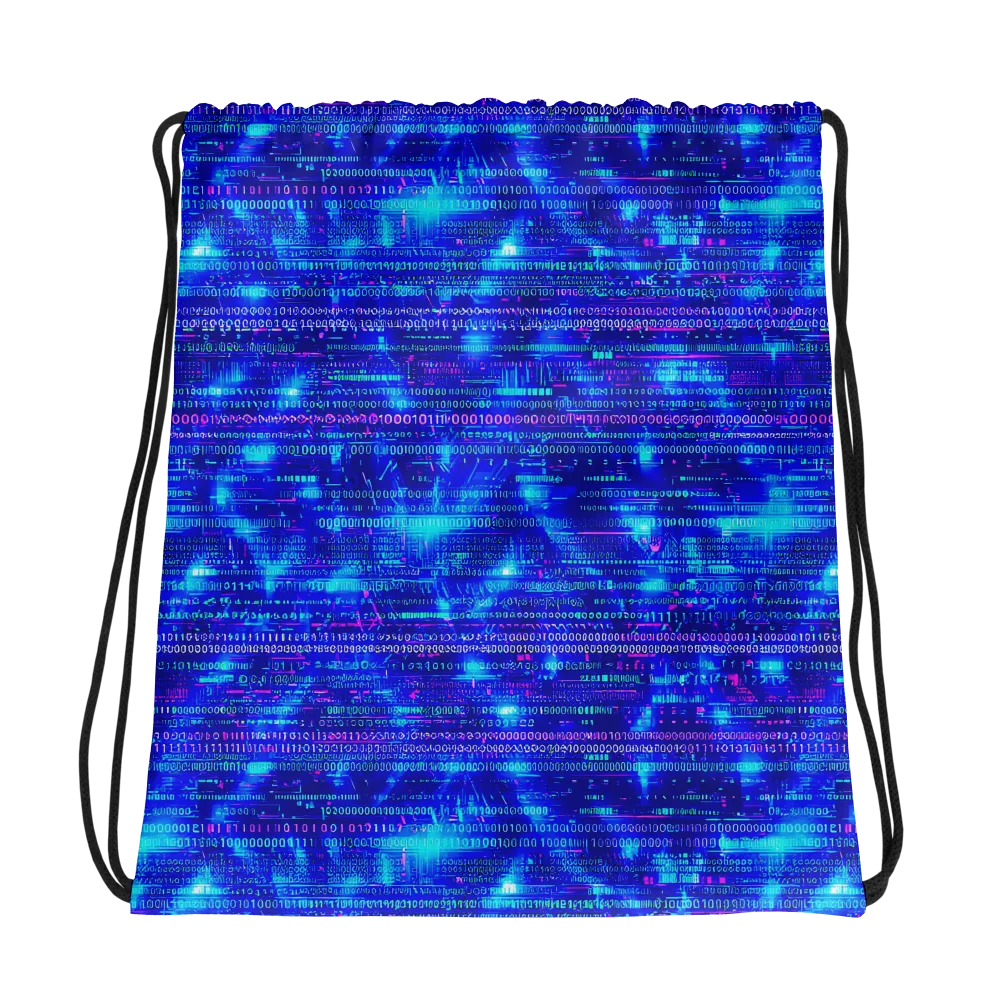 Neon Cipher on Drawstring Bag — Mockup