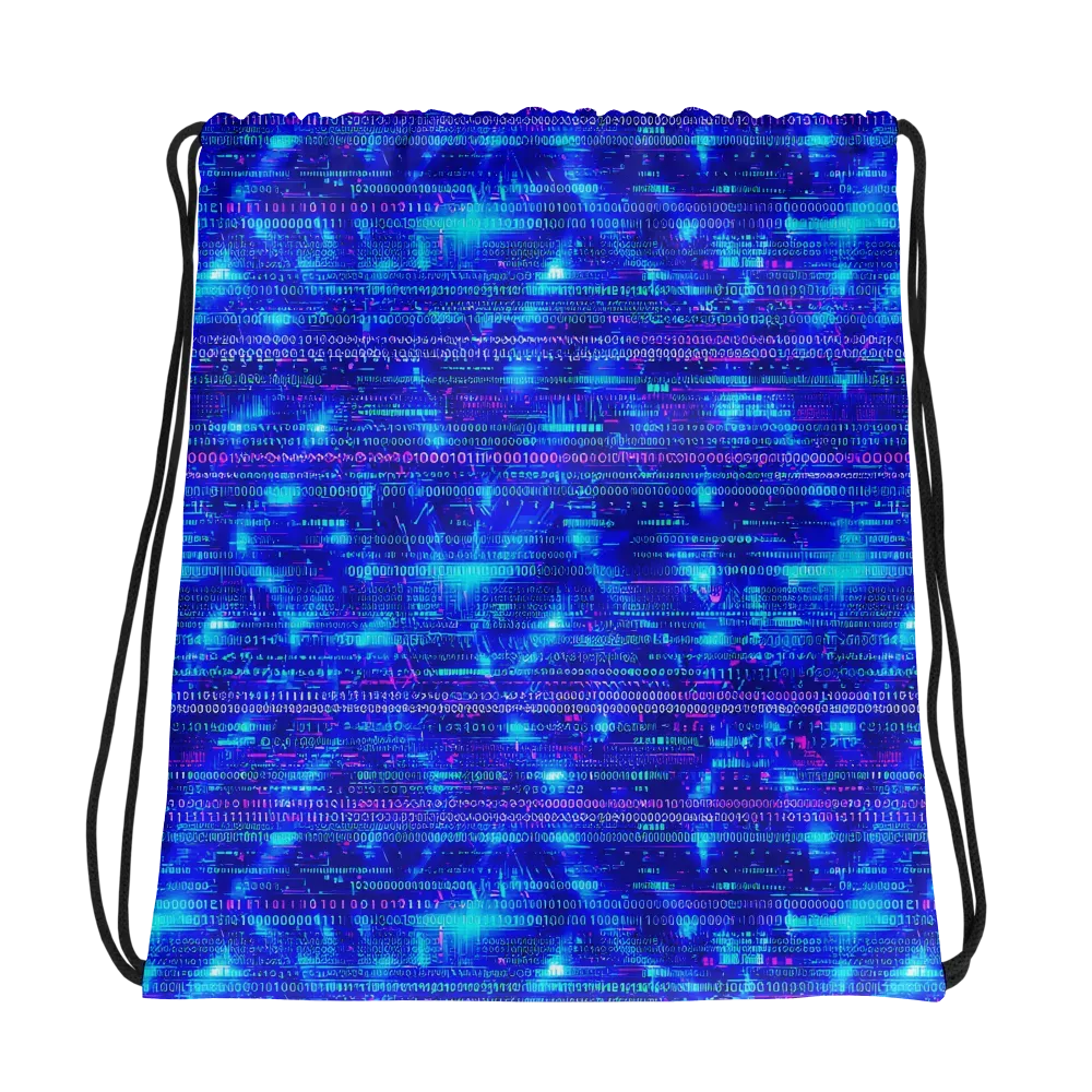 Neon Cipher on Drawstring Bag — Mockup