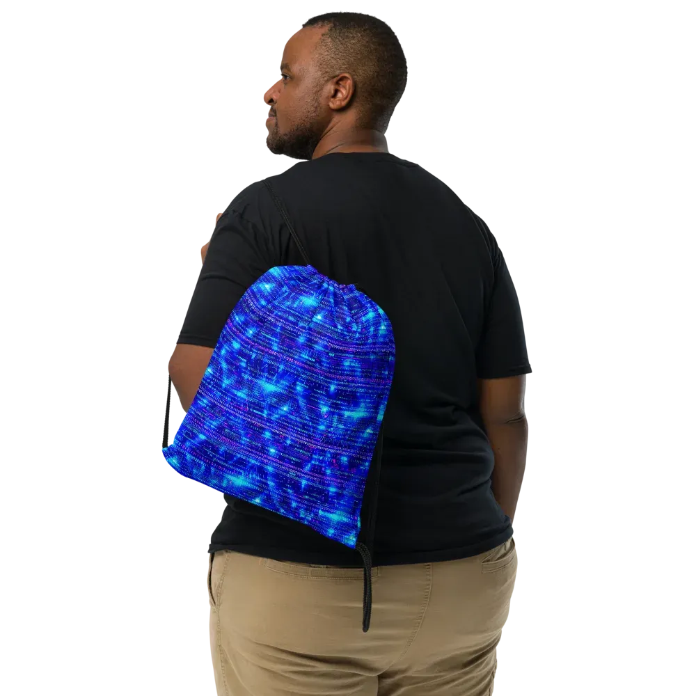 Neon Cipher on Drawstring Bag — Print file