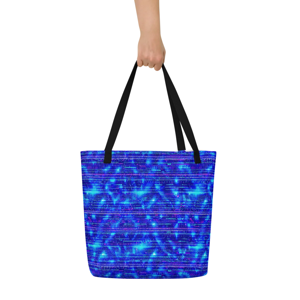 Neon Cipher on Large Tote Bag W/ Pocket — Print file