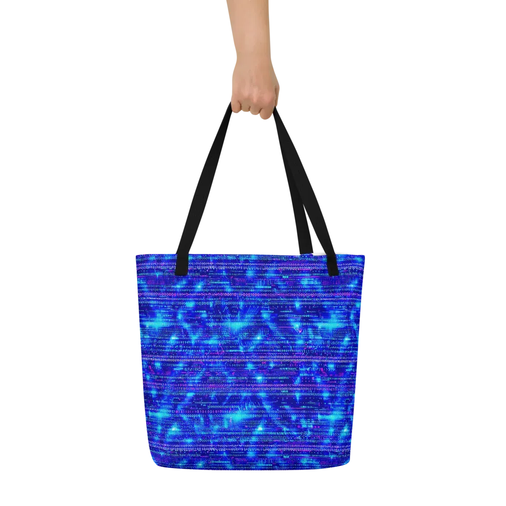 Neon Cipher on Large Tote Bag W/ Pocket — Print file