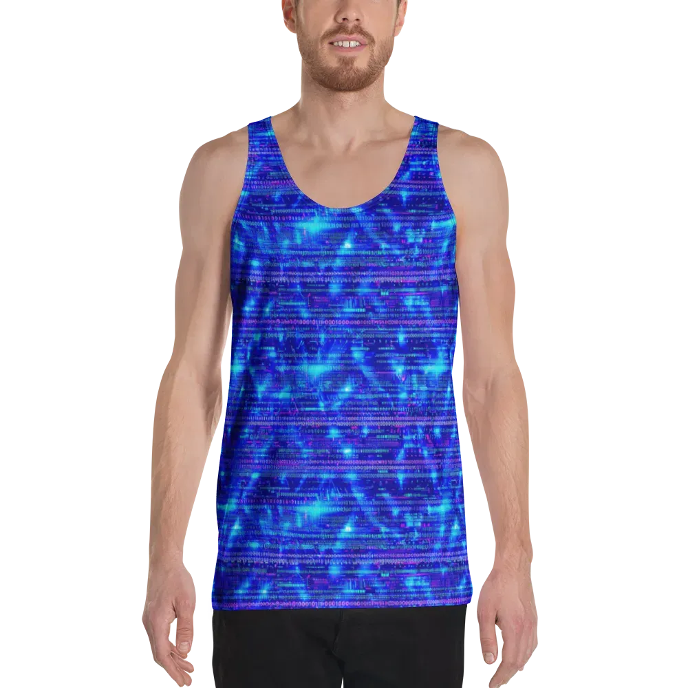Neon Cipher on Men's Tank Top — Front