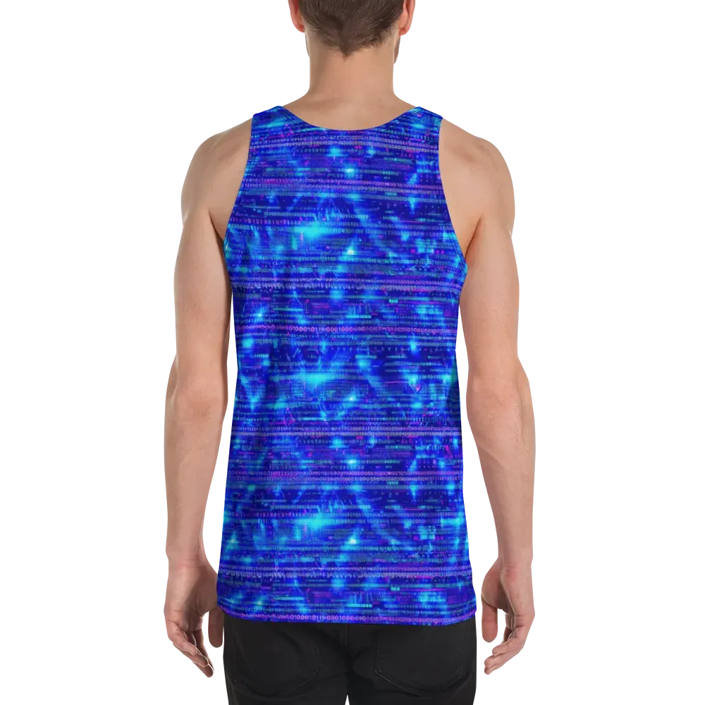 Neon Cipher on Men's Tank Top — Back