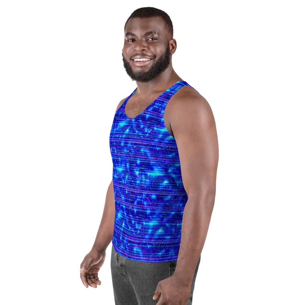 Neon Cipher on Men's Tank Top — Left Front