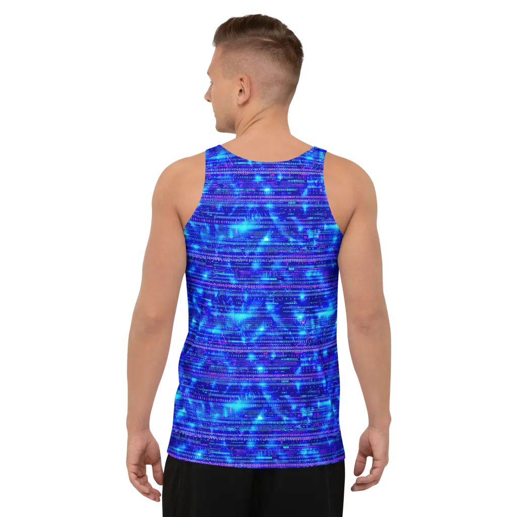 Neon Cipher on Men's Tank Top — Back print