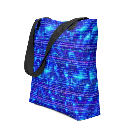Neon Cipher on a Tote Bag
