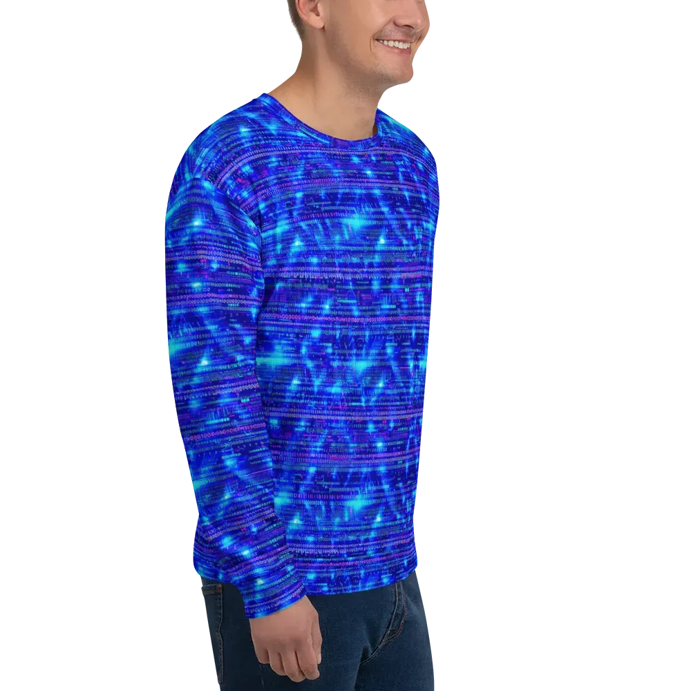 Neon Cipher on Sweatshirt — Right Front