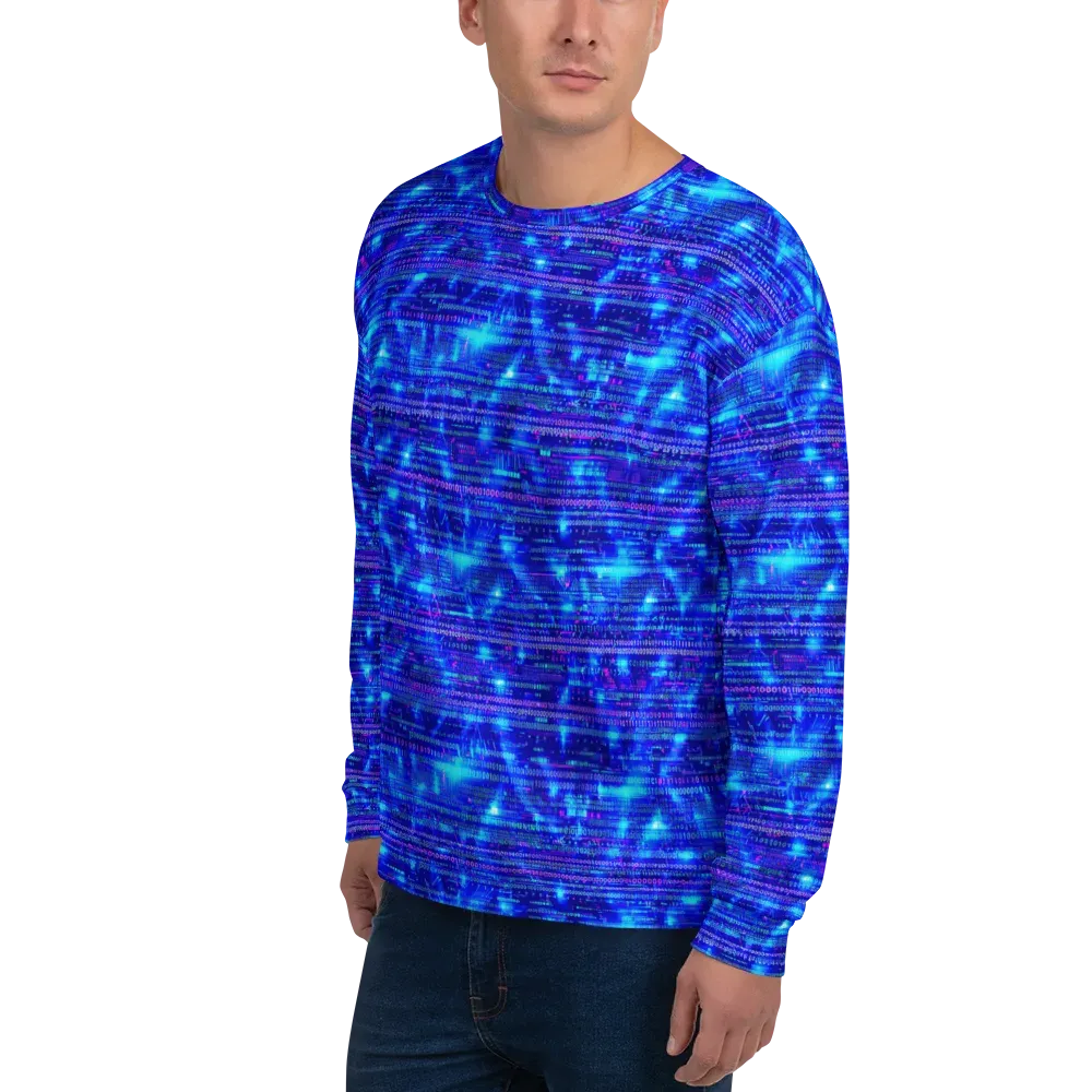Neon Cipher on Sweatshirt — Left Front